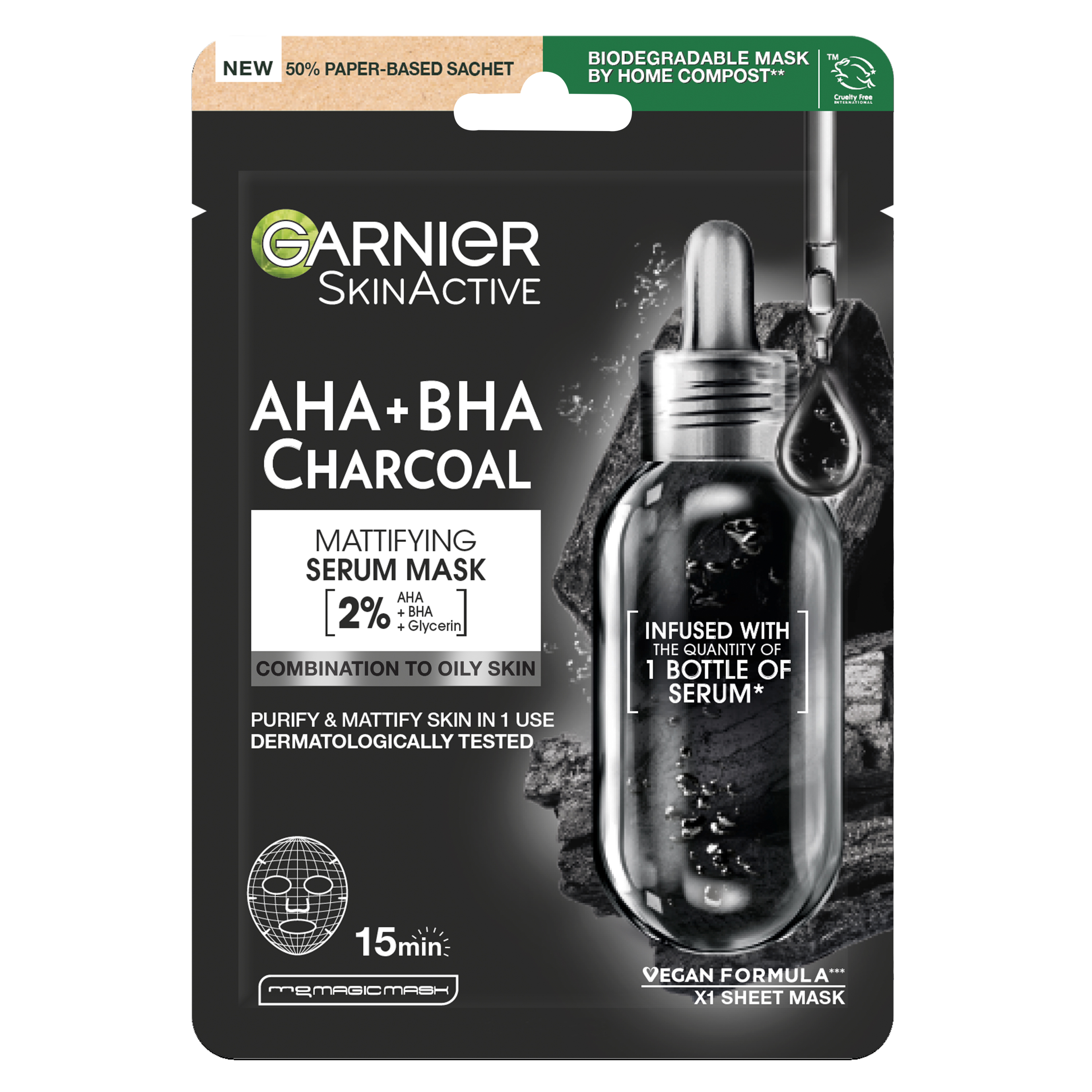 SkinActive Pure Charcoal Black Sheet Mask