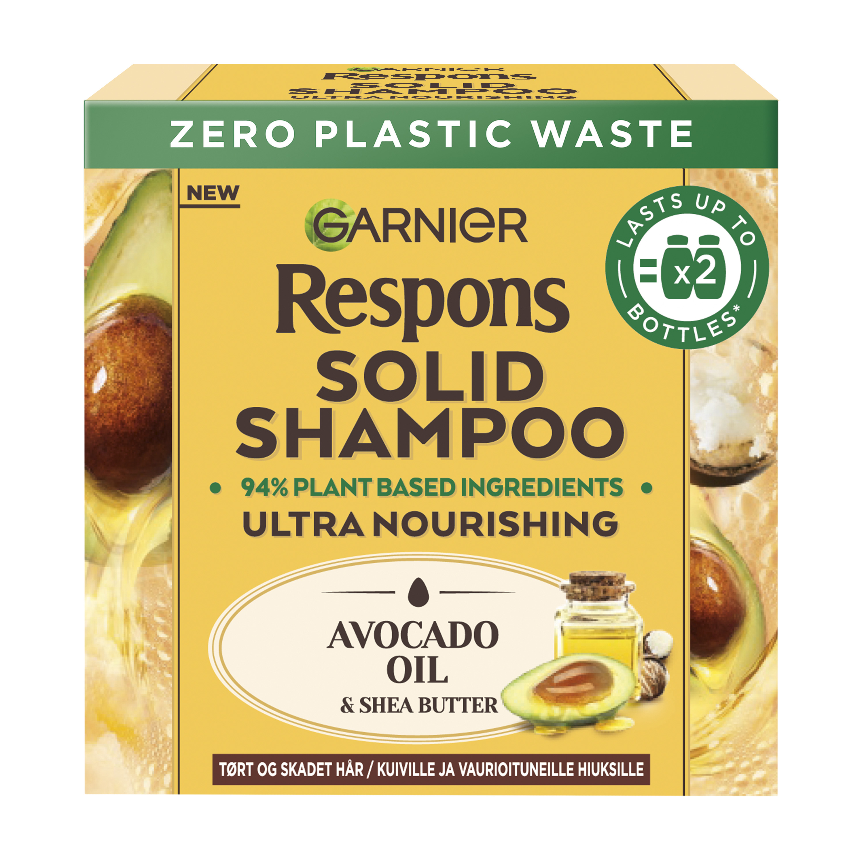 Garnier Respons Avocado Oil & Shea Butter Solid Shampoo 60g