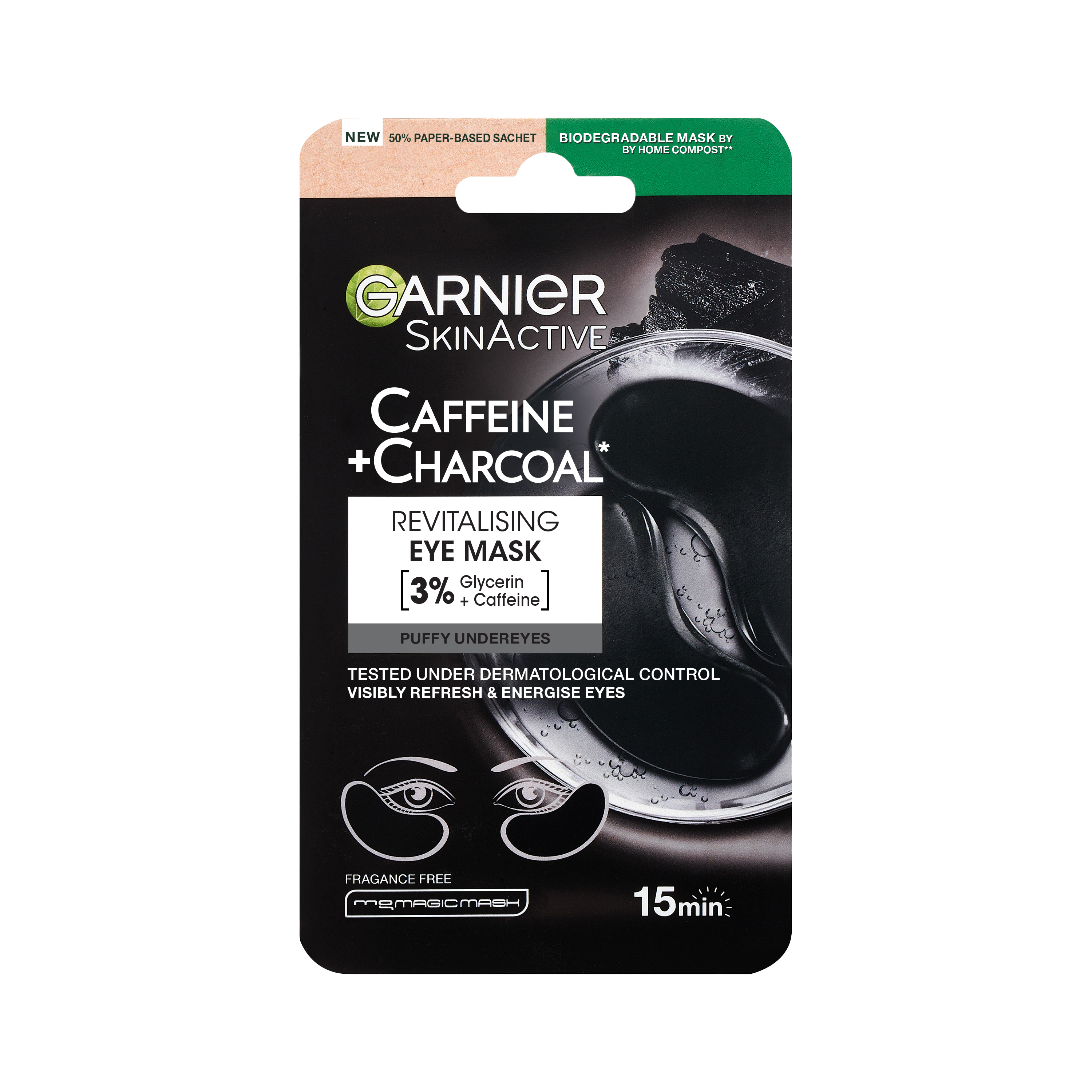 SkinActive Caffeine + Charcoal Depuffinig Eye Sheet Mask